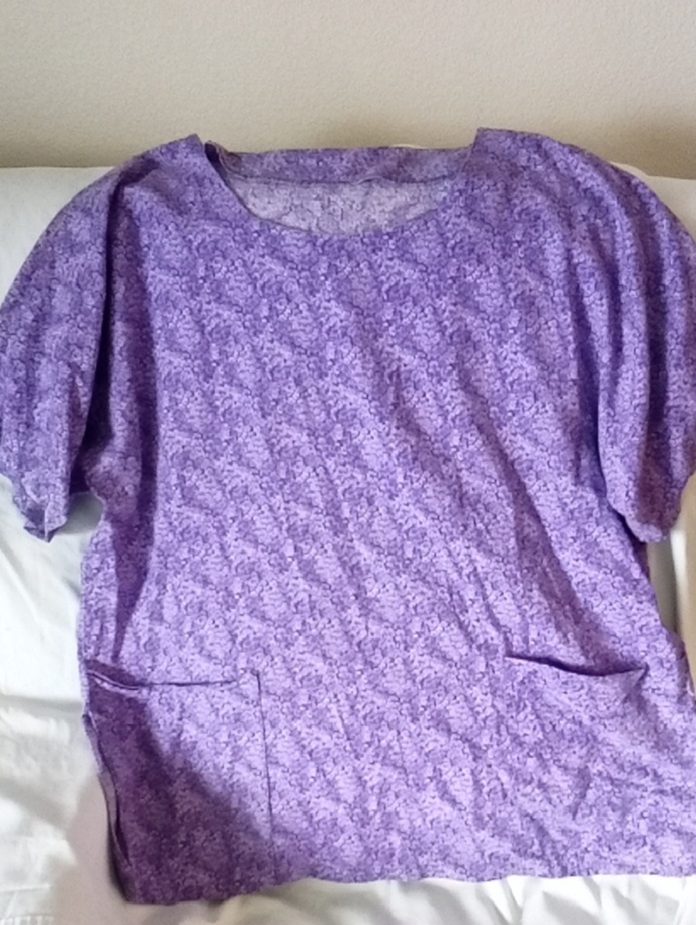 Lavender Floral Short Sleeve Pocket Tee - Women's